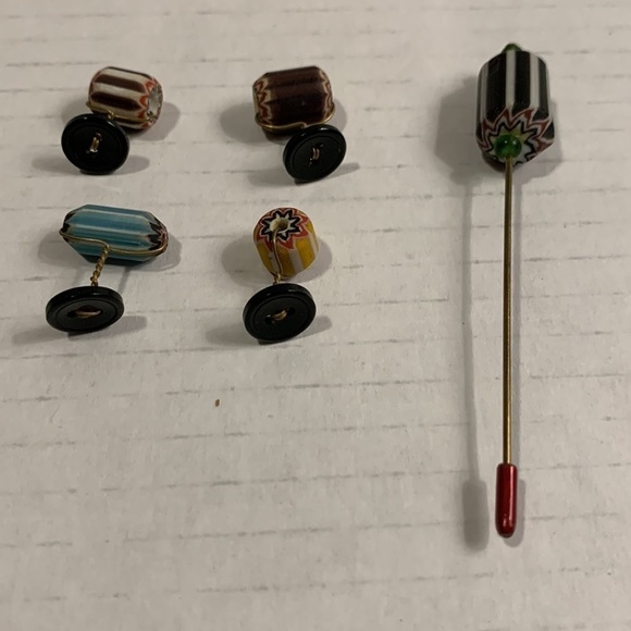 CUFF Links Set With Tie Tack- Vintage - Picture 8 of 11